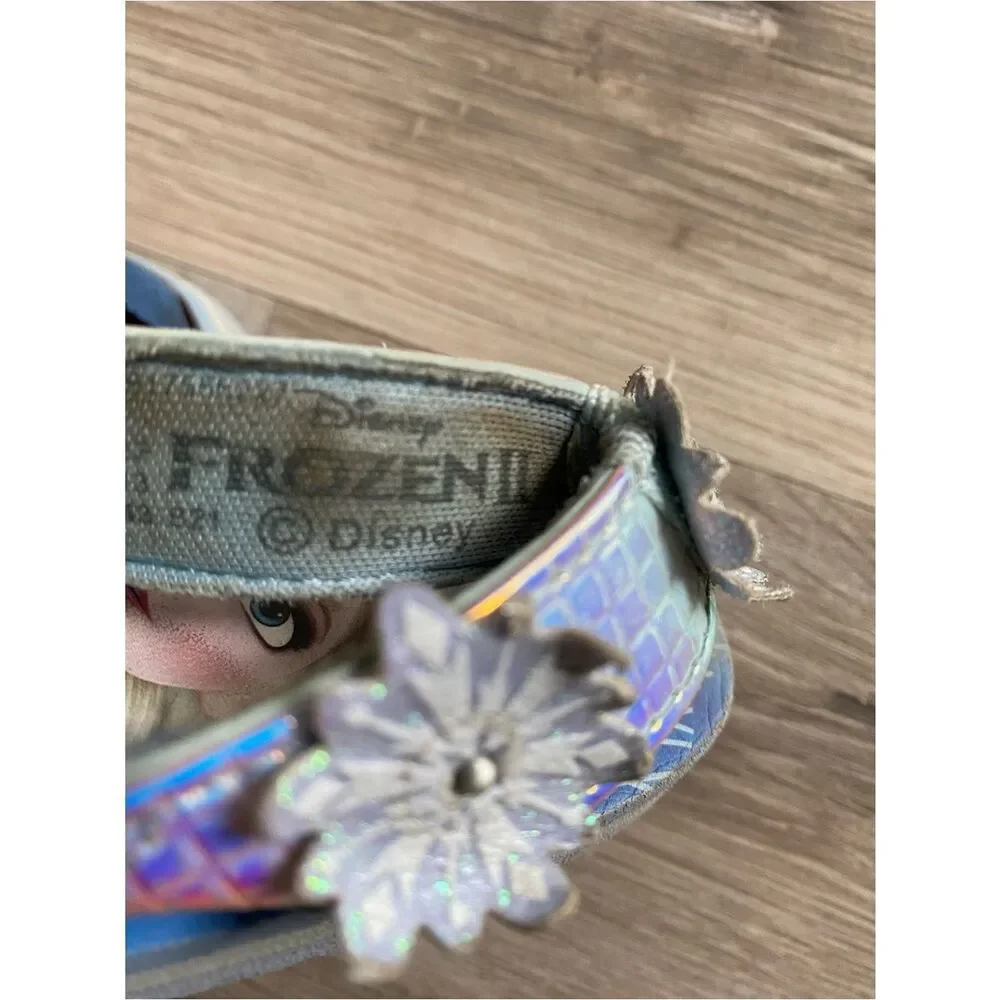 Disneys Kids' Blue Frozen Sandals with Silver Flower Accents